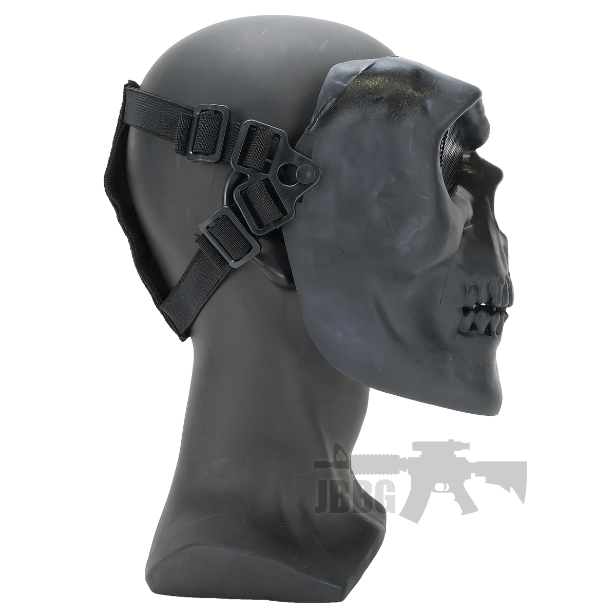 SRC Full Face Skull Airsoft Mask V2 Black with Round Holes