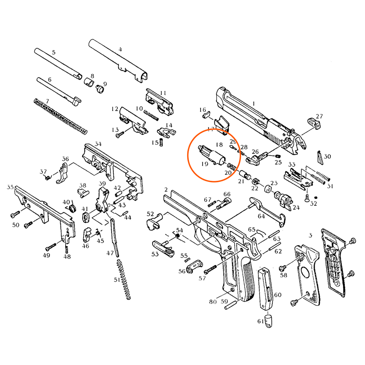 A10 Air Nozzle HG190 Series Airsoft Gas Pistols