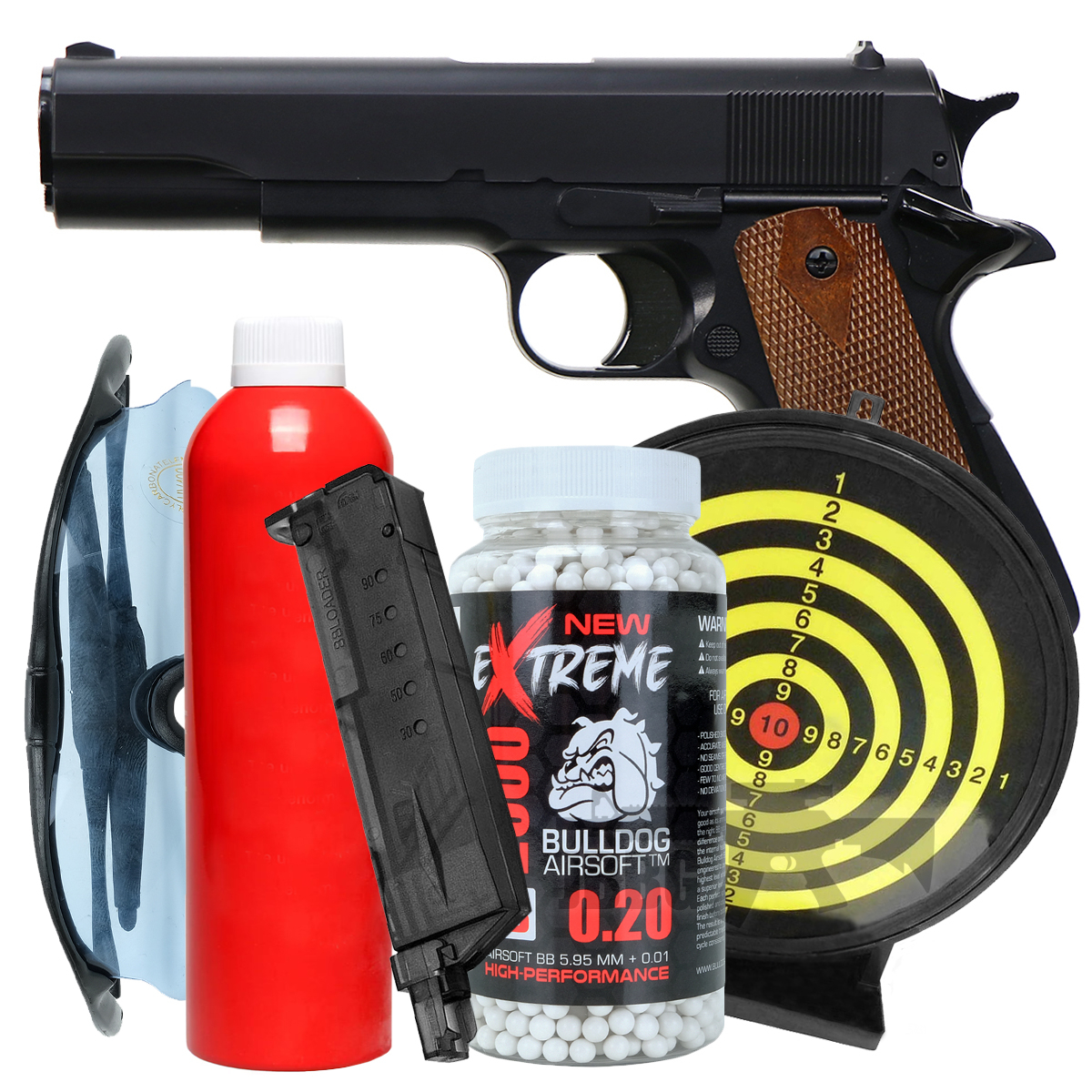 HG121 Gas Airsoft Pistol Bundle Offer Set