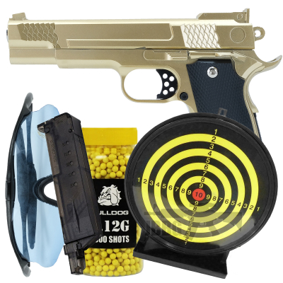ZG20GD Spring Airsoft BB Pistol Gold Bundle Offer Set