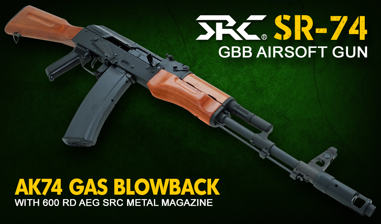 SRC AK74 GBB Airsoft Gun Full Metal and Real Wood