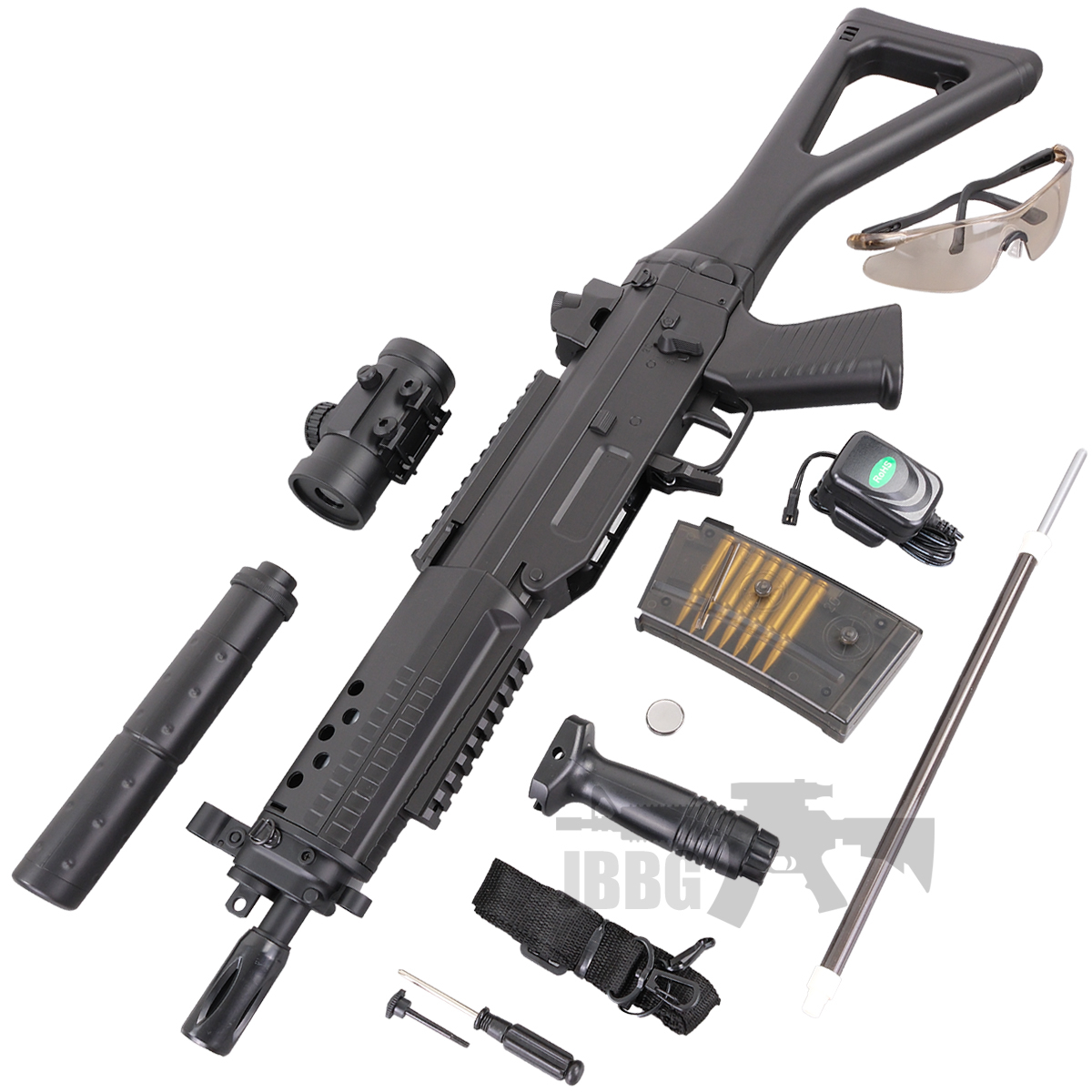 Double Eagle M82 AEG Airsoft BB Gun Tactical Set 22
