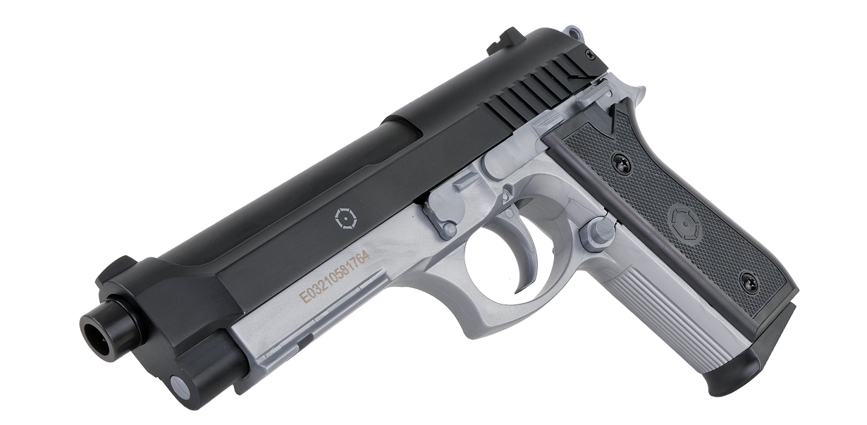 Cybergun PT92 HPA Spring Airsoft Pistol Dual Tone Black Silver 10