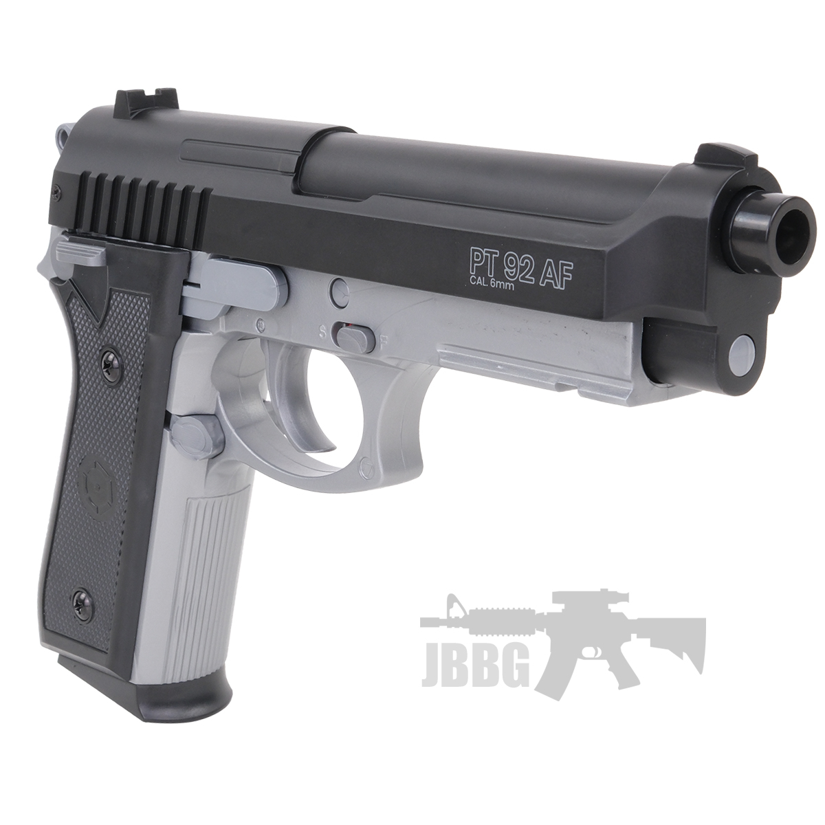 Cybergun PT92 HPA Spring Airsoft Pistol Dual Tone Black Silver 3