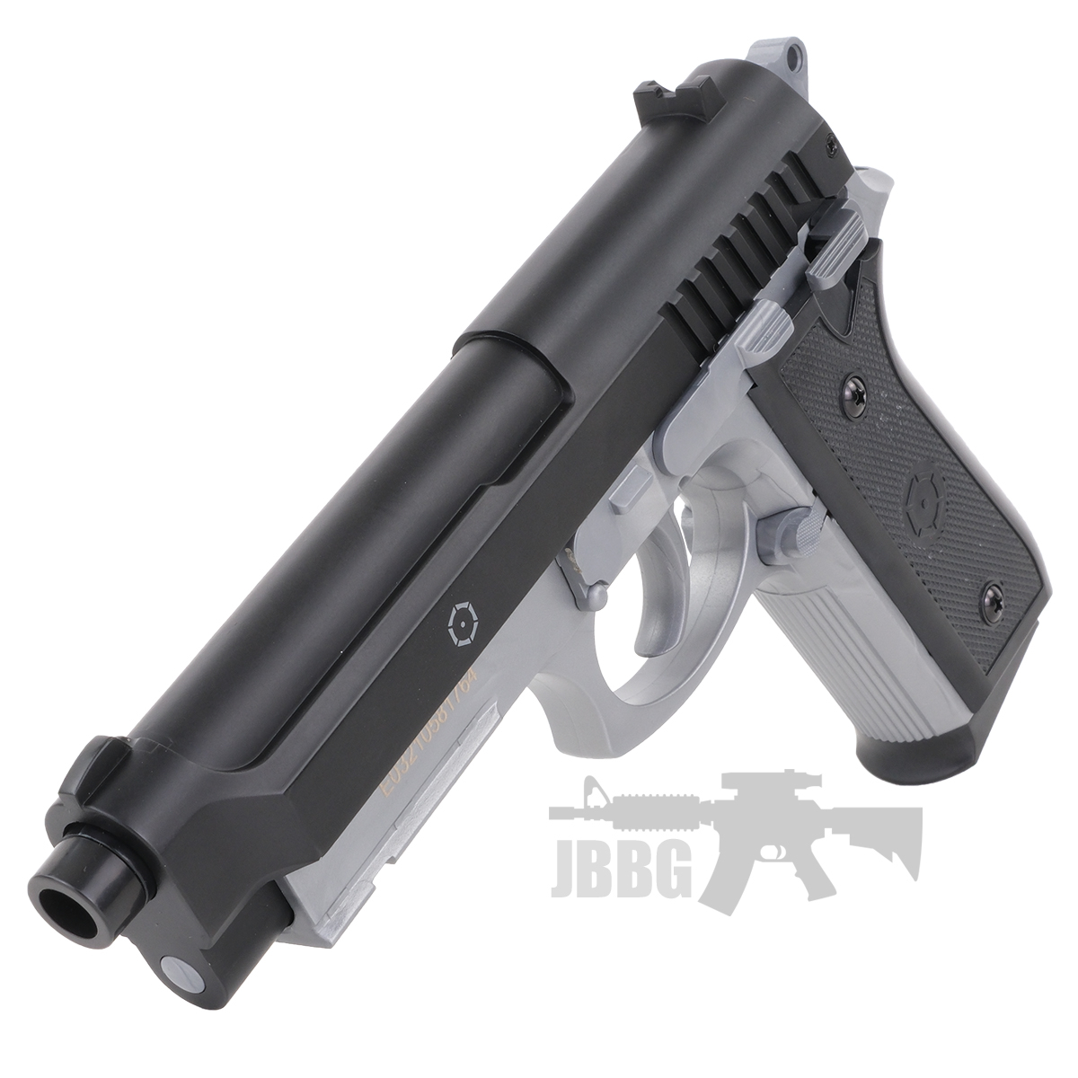 Cybergun PT92 HPA Spring Airsoft Pistol Dual Tone Black Silver 7