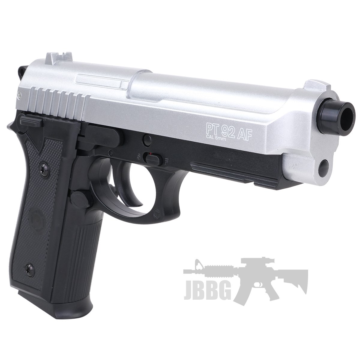 Cybergun PT92 HPA Spring Airsoft Pistol Dual Tone Silver Black 4