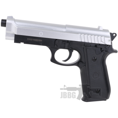 Cybergun PT92 HPA Spring Airsoft Pistol Dual Tone Silver Black