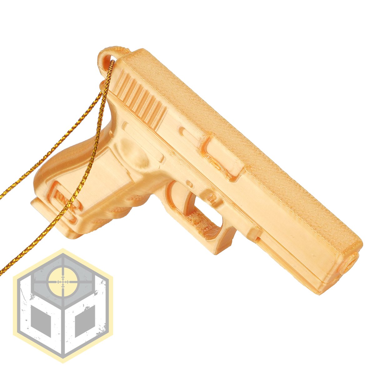 Christmas Tree Glock Pistol Decoration Gold 3 jpg