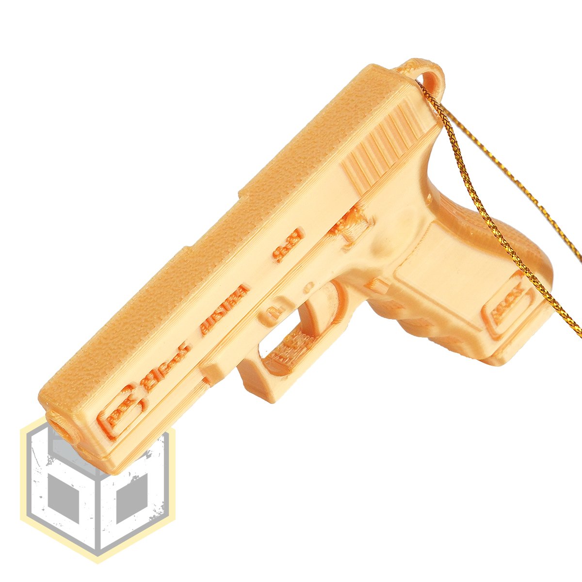 Christmas Tree Glock Pistol Decoration Gold 4 jpg