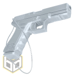 Christmas Tree Glock Pistol Decoration Silver EX dH4 1 jpg