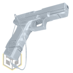 Christmas Tree Glock Pistol Decoration Silver EX dH4 jpg