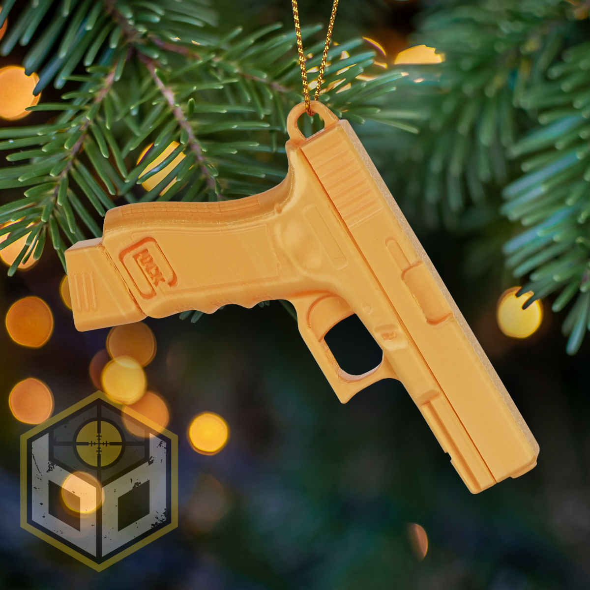 Chrisytmas Tree Decoration Glock Pistol Gold Ex Mag 1 jpg