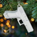 Chrisytmas Tree Decoration Silver Pistol Gold 1 jpg