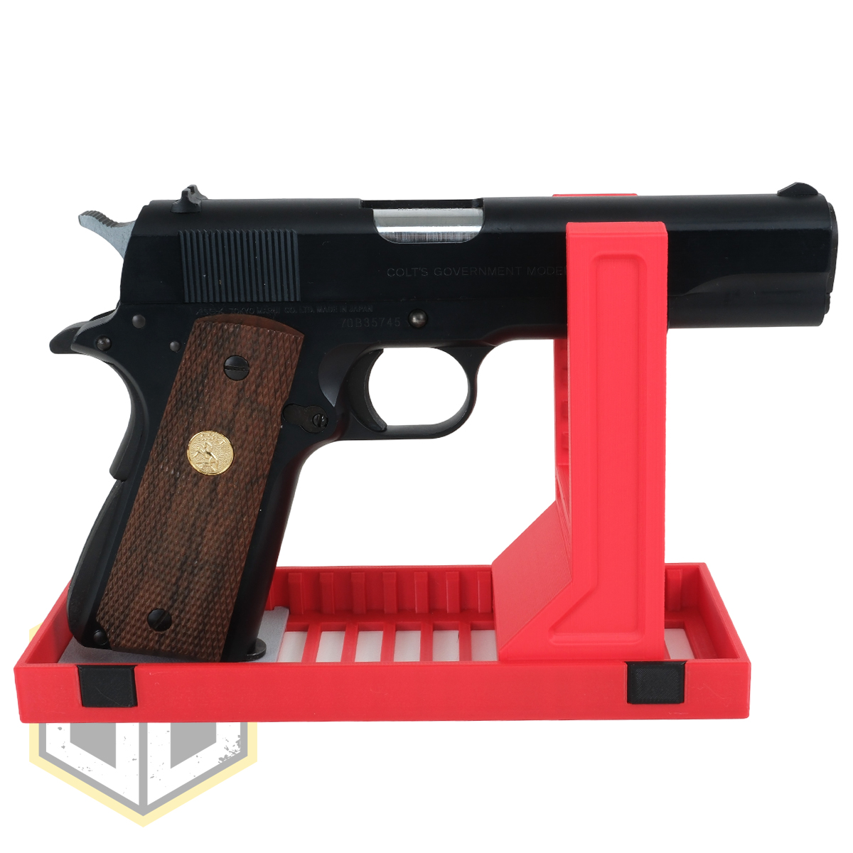 Gun Triangular Red Stand UM Pistol Stand Set Red - Just BB Guns Ireland