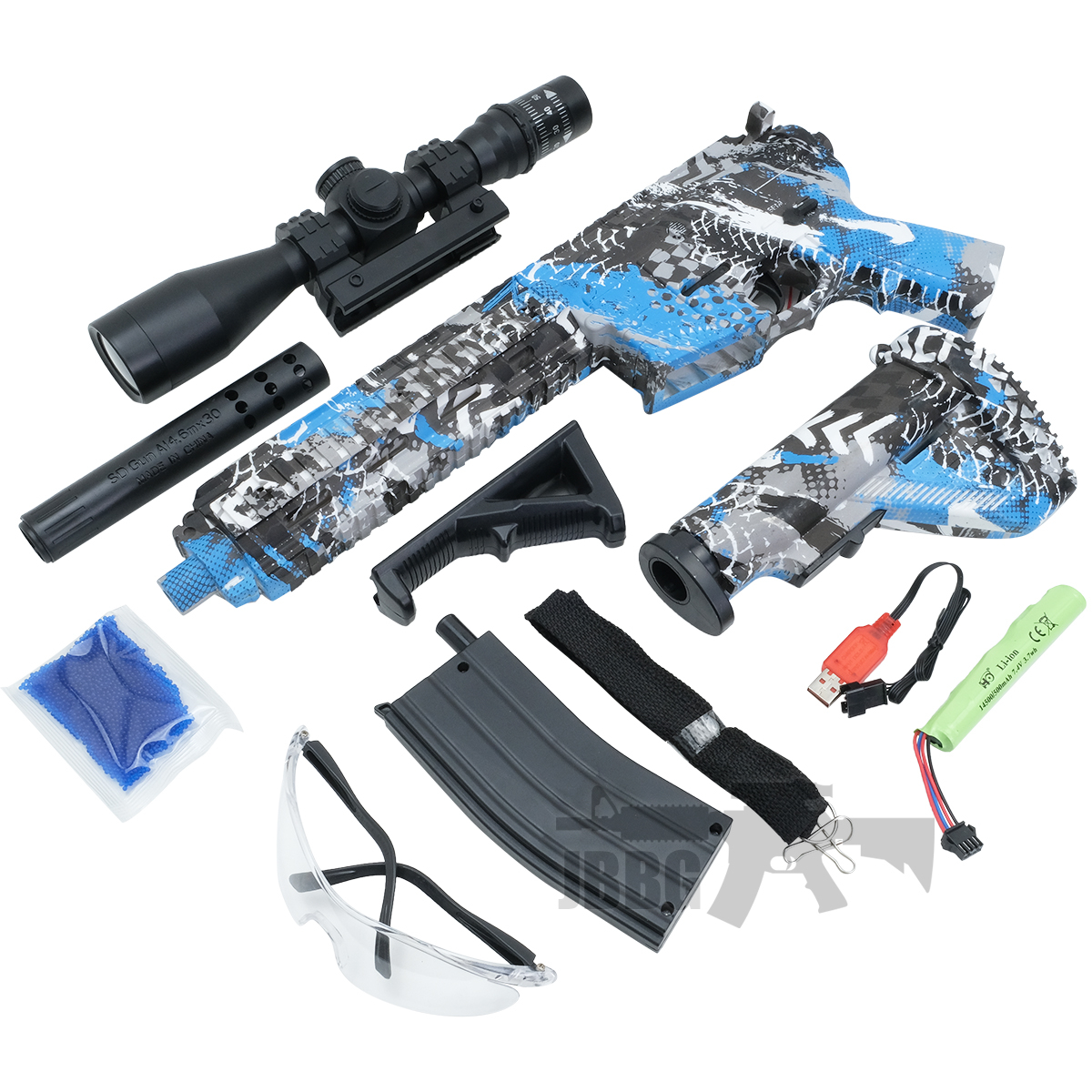 Gel Blaster HK416 Full Auto Rechargeable AEG Gun Set Camo Blue jpg