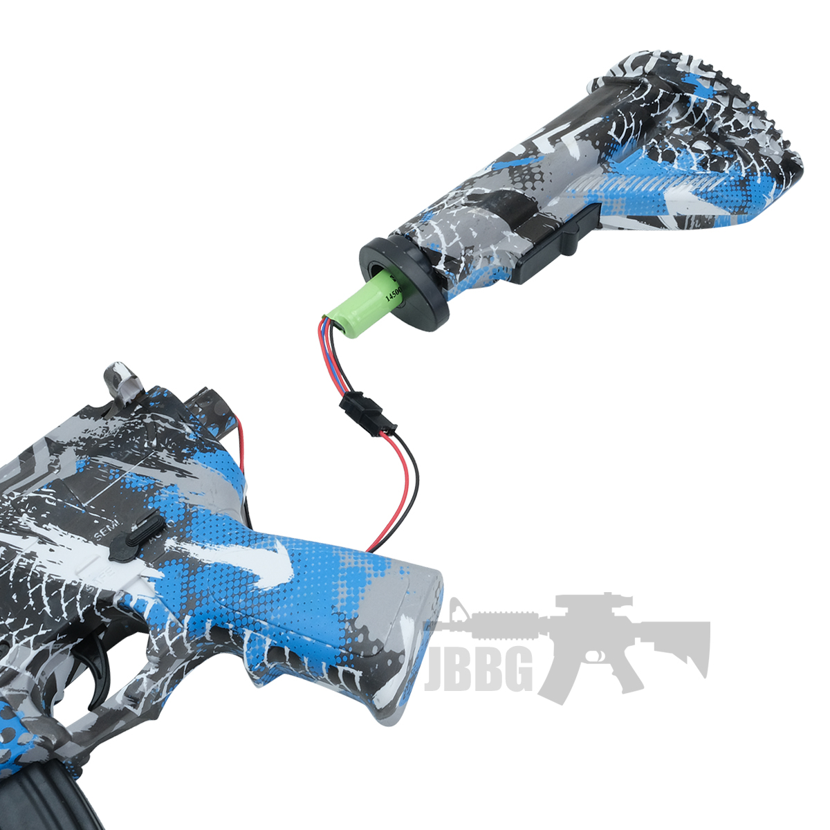 Gel Blaster HK416 Full Auto Rechargeable AEG Gun Set Camo Blue bat in jpg