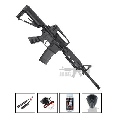 Bulldog SR4 ST Alpha Airsoft Gun Black Bundle Offer Set