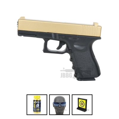 G15 Spring Airsoft BB Pistol Full Metal Gold Bundle Offer Set