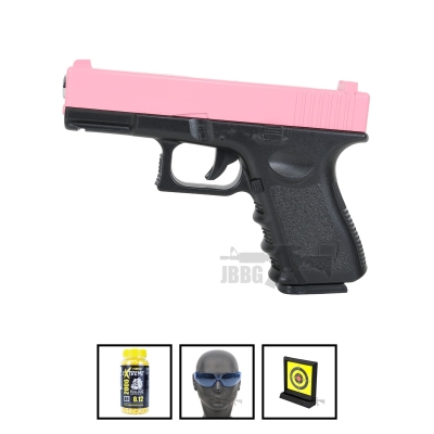 G15 Spring Airsoft BB Pistol Full Metal Pink Bundle Offer Set