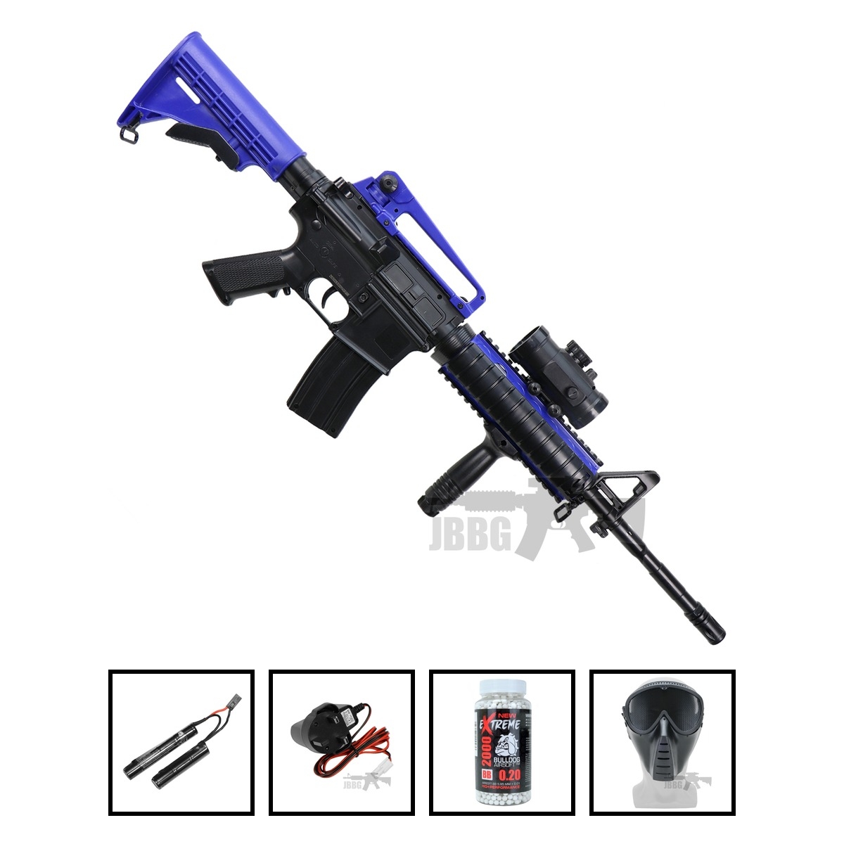 M83A1 M4 AEG Airsoft BB Gun Two-Tone Blue Bundle Offer Set