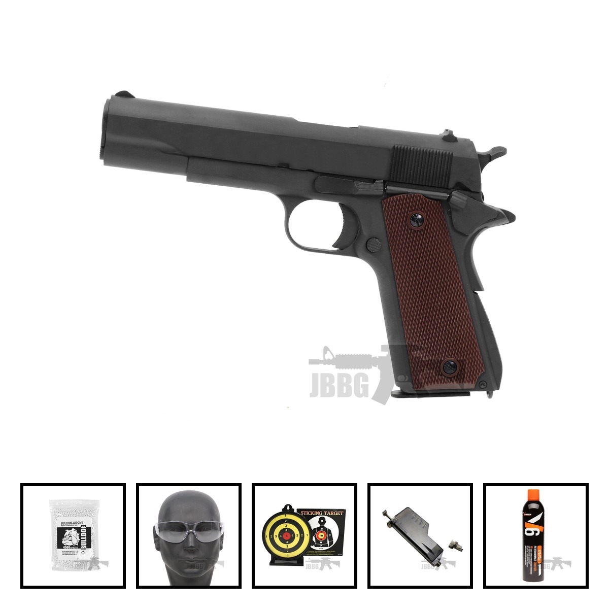 SR1911 Gas Blowback Airsoft Pistol Bundle Offer Set