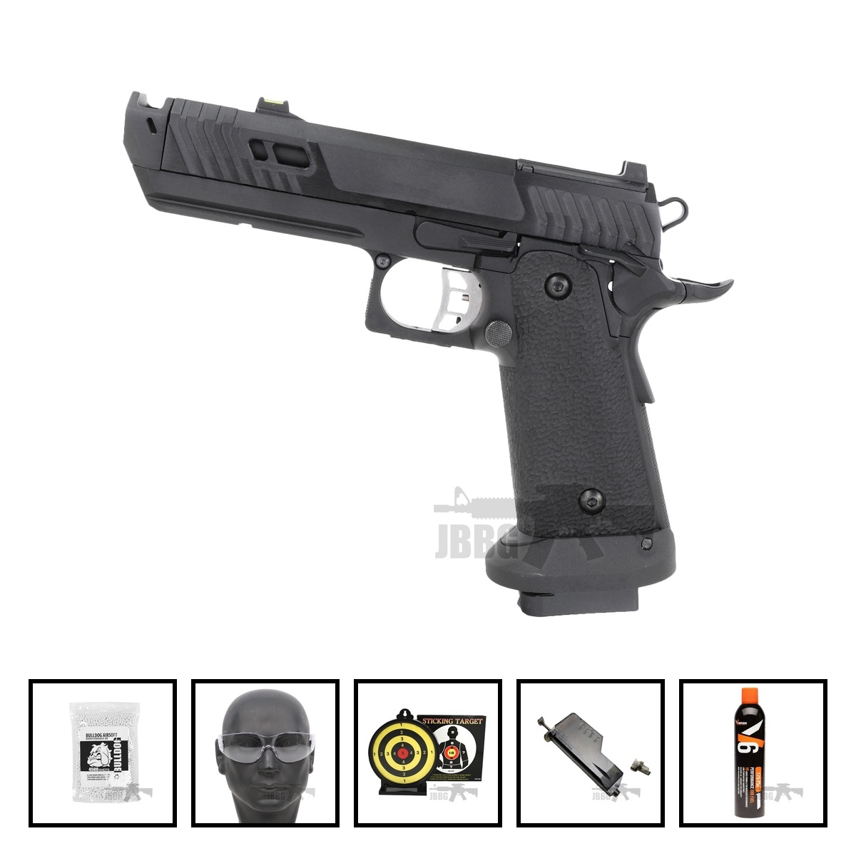 SRC Dark Viper Dual Power Blowback MOS Airsoft Pistol with Gas Mag IE Bundle Offer Set