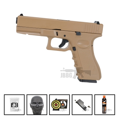 VG1 Sportline Gas Blowback Airsoft Pistol Tan from Vigor Bundle Offer Set
