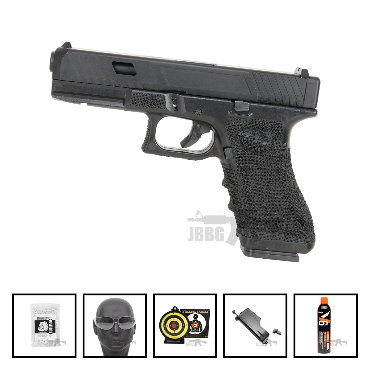 VG1B Sportline Gas Blowback Airsoft Pistol Black with RTF Bundle Offer Set