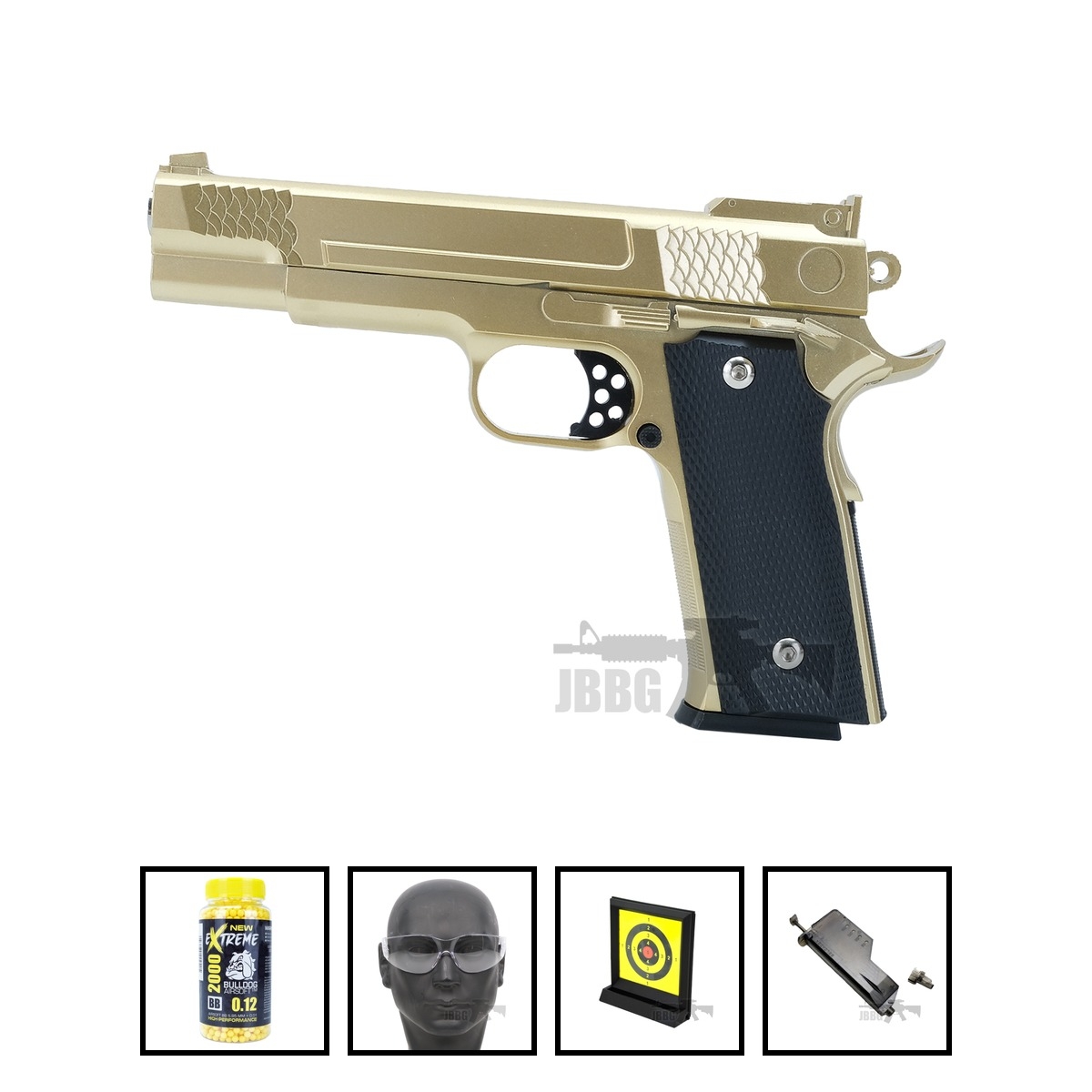 ZG20GD Spring Airsoft BB Pistol Gold Bundle Offer Set